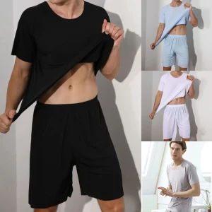 Mens Summer Ice Silk Lounge Set