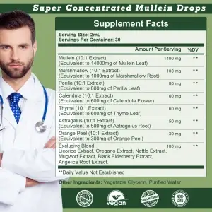 Herbal Mullein Drops Respiratory Cleanse Support